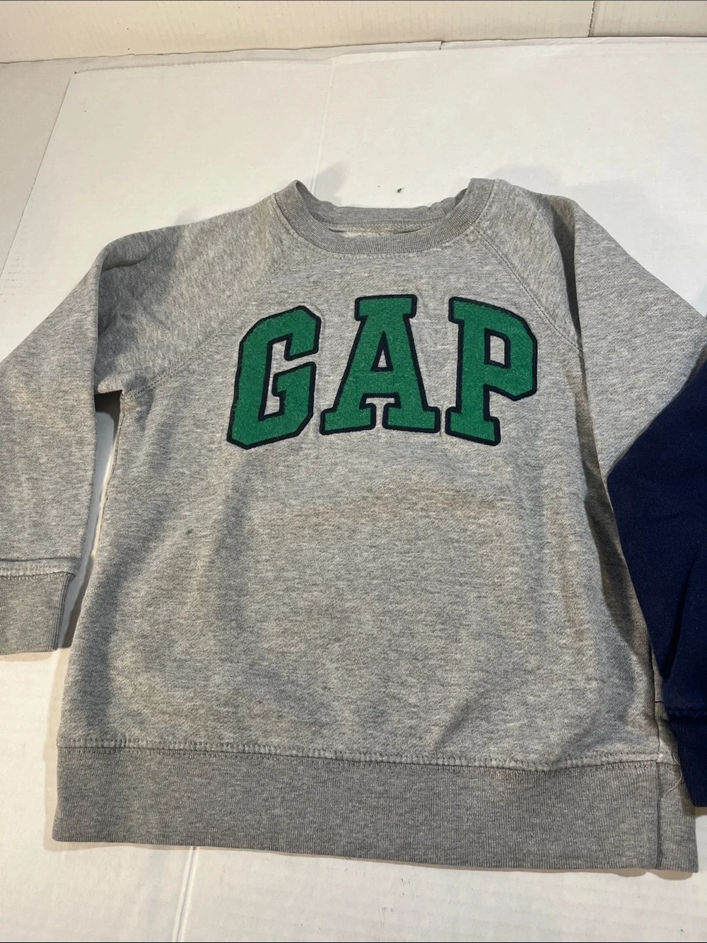 GAP Navy Hoodie and Gray Crewneck with Contrasting Logos
